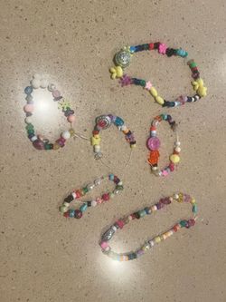 Pony beads bracelets 6 pack colorful