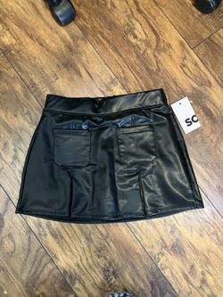 Girls Sz 6 SO Brand Synthetic Leather Skort