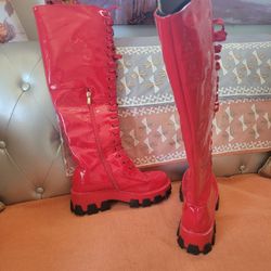 Womens  High Fashion Red Boots 