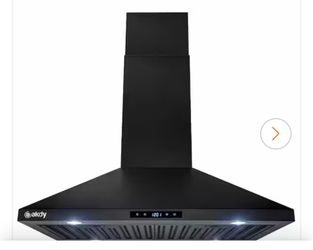 30 in. 343 CFM Convertible Kitchen Island Mount Range Hood in Black Painted Stainless Steel with Touch Contr