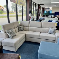 Beige Sectional with Trundle 