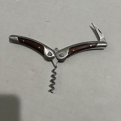LAGUIOLE CORKSCREW WITH JUNIPER WOOD HANDLE AND STAINLESS STEEL From France