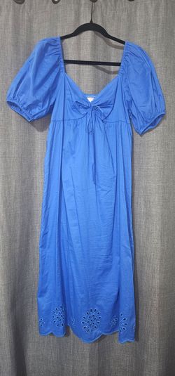 Women Size SMALL Blue Puff Sleeve Dress