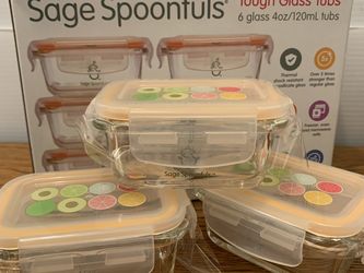 6 Glass Tubs, 4oz /120mL Tubs