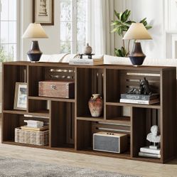 J0325 70.9" Console Table, 3-Tier Entryway Table Sofa Table with Storage Shelves