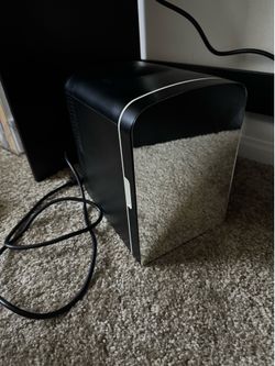 Black fridge with mirror