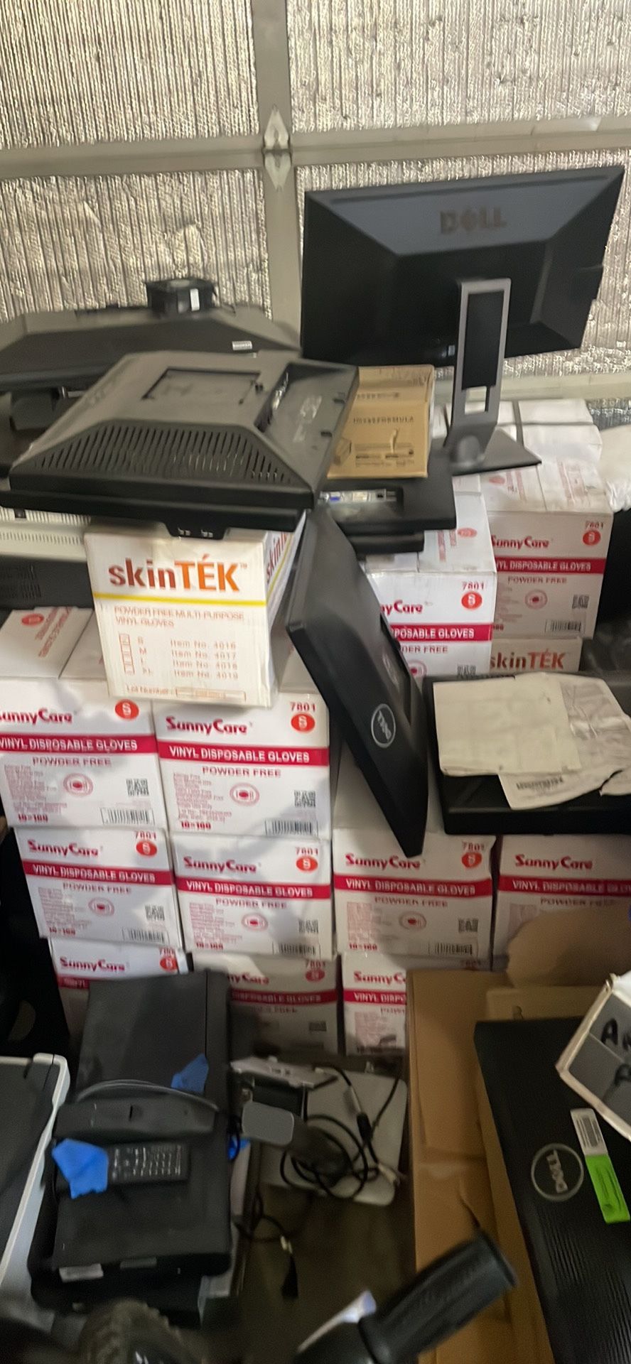 Full Pallet Of Vinyl Disposable Gloves Skin Tel, Sunny Care,basic Size Small