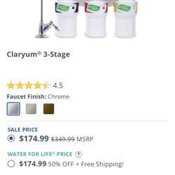 New 3 Stage Water Filtration 
