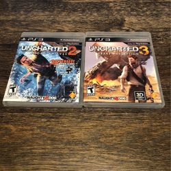 Uncharted 2&3 For PS3 Both Complete For $10