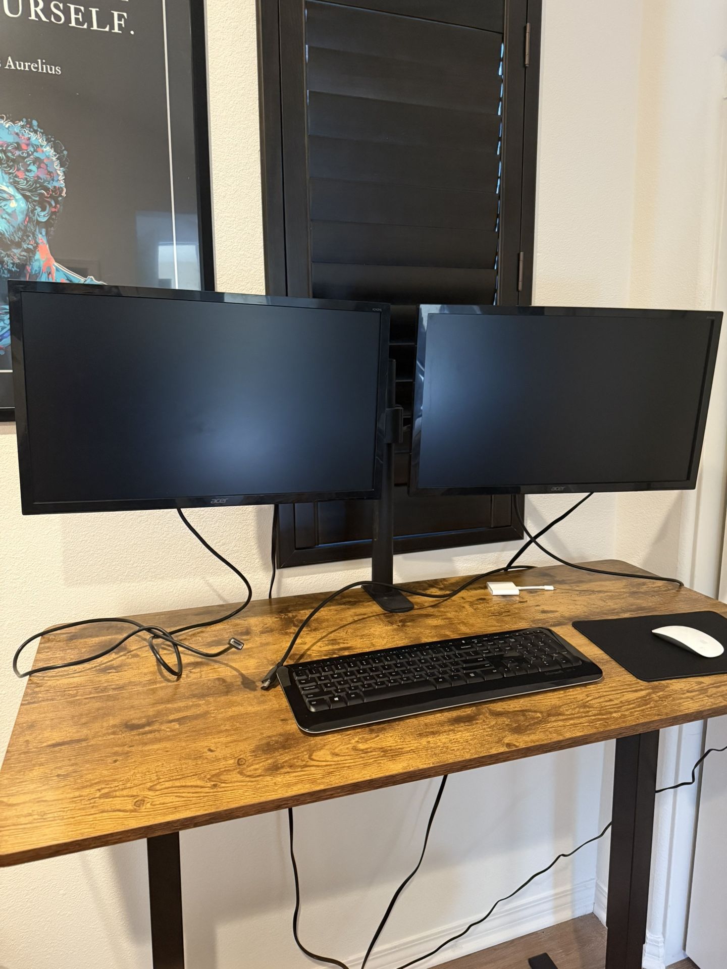 Two 24inch Acer Monitors And Dual Set Up Stand Plus HDMis