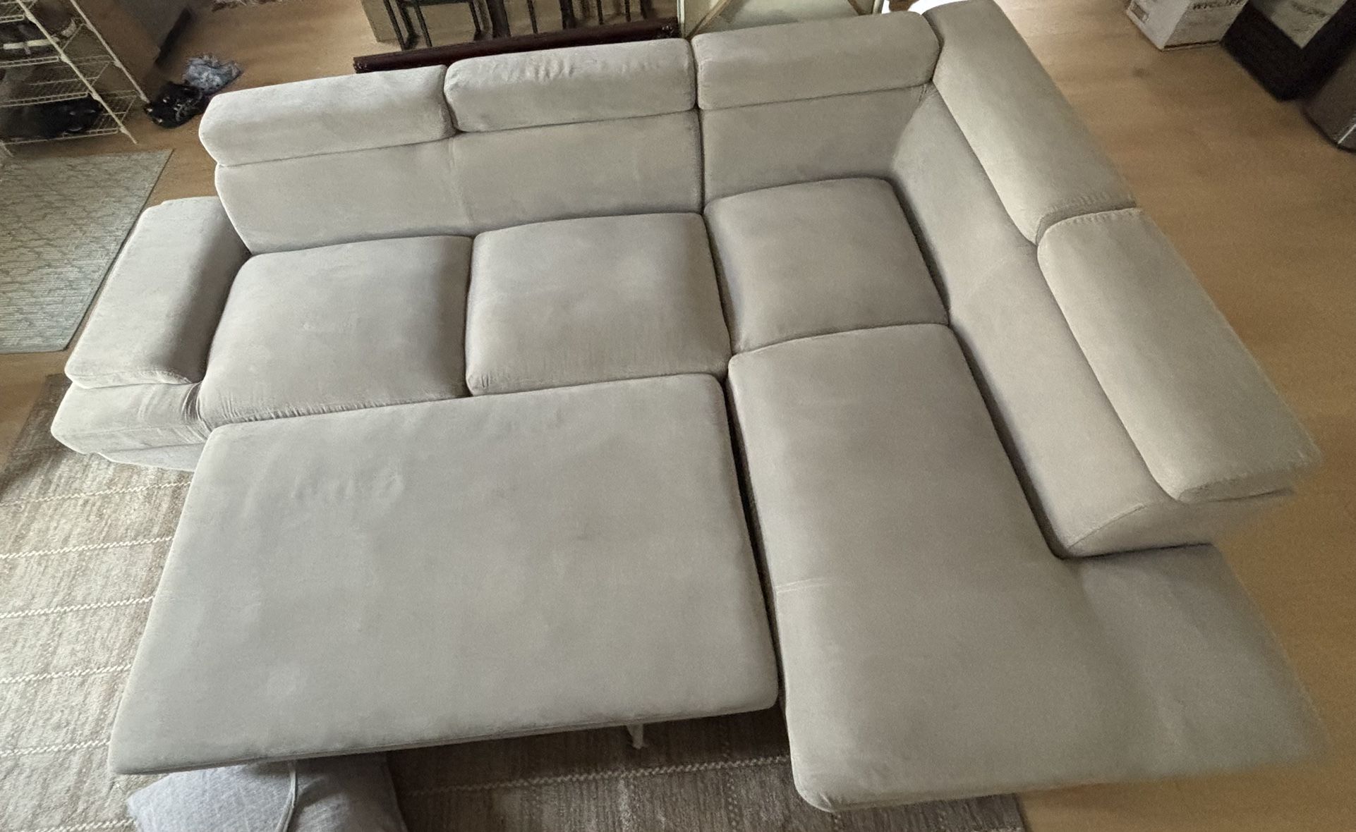 Gray Pullout Bed Couch Sofa
