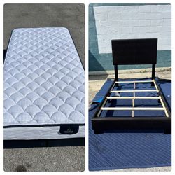 Twin Bed Frame With mattress and box spring