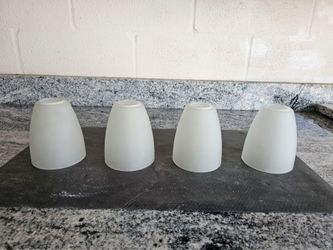 Set of 4 Frosted Glass Light Shades