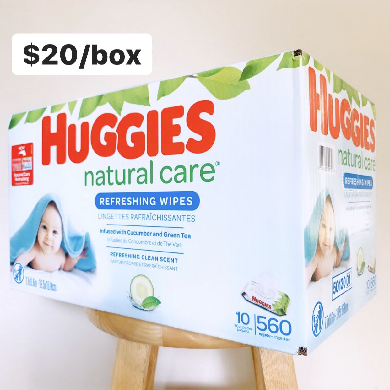 Huggies Refreshing Clean Scented Baby Care Box (10 packs of 56ct, 560 Count Total)