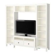 IKEA Hemnes White Shelves And 2 Drawer TV Unit With Top Floating Shelve
