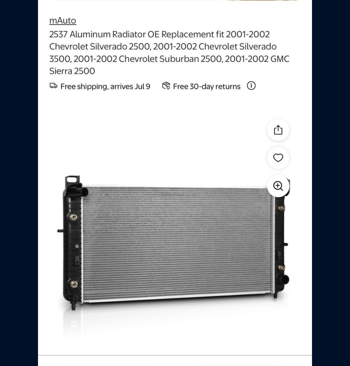 Chevy Silverado , GMC Sierra Radiator 