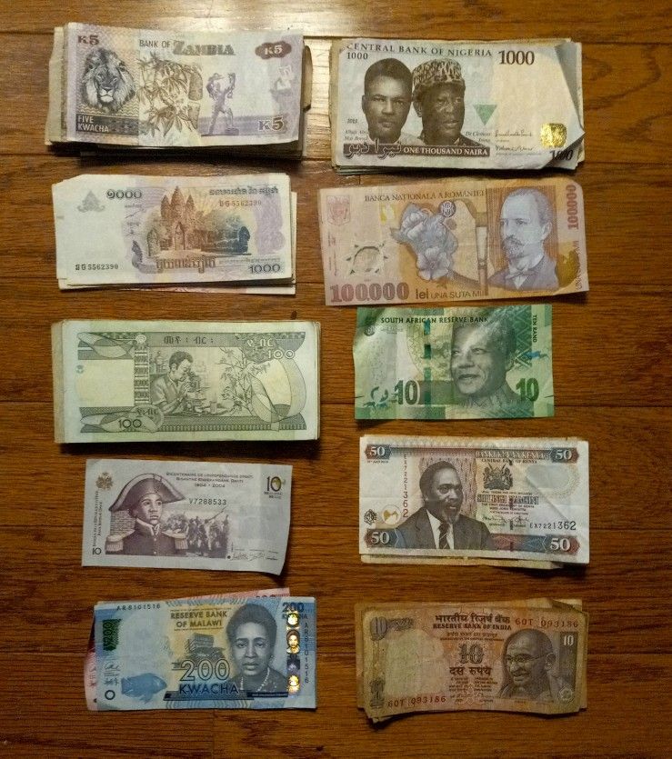 Foreign Currency/ Money Real Bills Paper Coins Note