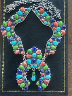 Zuni tribe Renelle Perry sterling silver squash blossom with naja