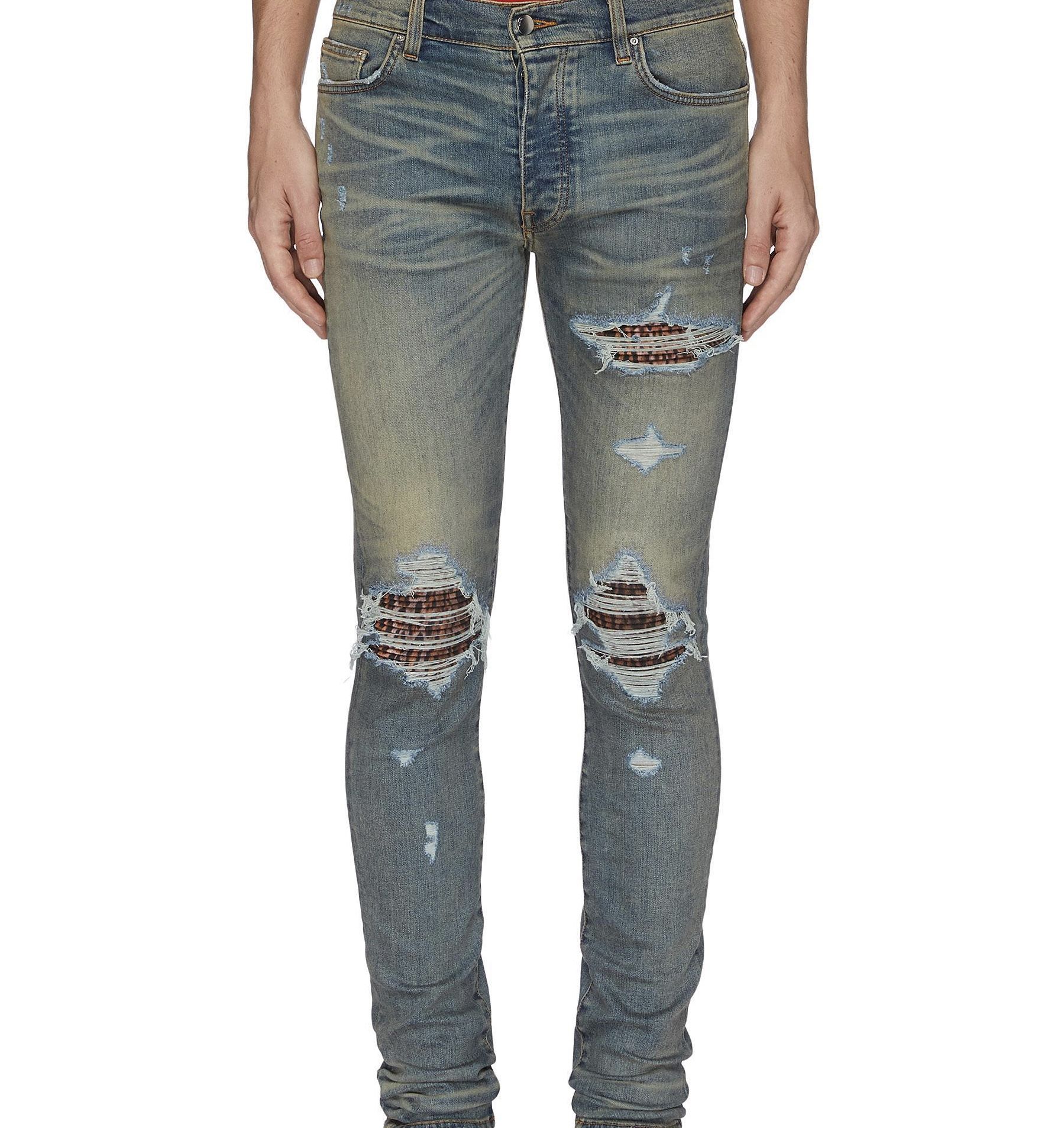 Cheetah Print Patch Amiri Jeans