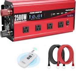 Open Pox New 2500W Power Inverter 12V to 110V DC to AC with LCD Display, Remote Controller 4 x AC Outlets and 4 x 3.1A USB Car Adapter for Car Truck B