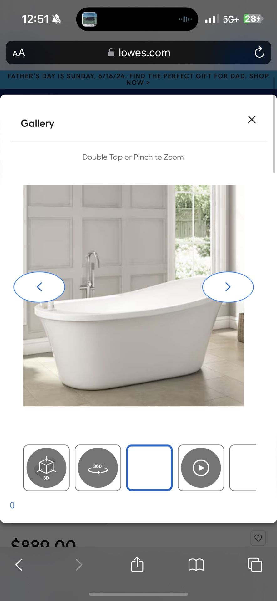 allen + roth Rachel 34.25-in x 71-in Gloss White Acrylic Oval Freestanding Soaking Bathtub with Drain (Front Center Drain)