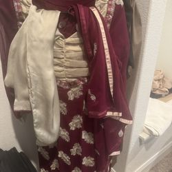 Girl Dark Purple Fancy Dress 3 Pieces 13,14 Size