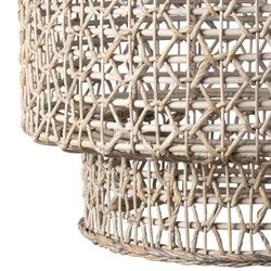 Open Weave Rattan Tiered Pendant