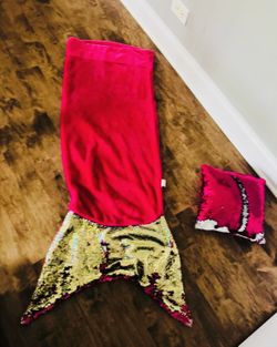Mermaid Tail Blanket And Pillow