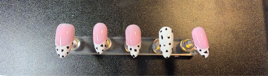 Cow print press on nails