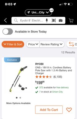 RYOBI 8” Electric Pole Saw