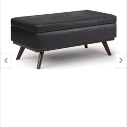 42 inch Wide Mid Century Modern Rectangle Table Ottoman