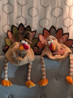 Thanksgiving Turkey Plush Decorations Set of 2
