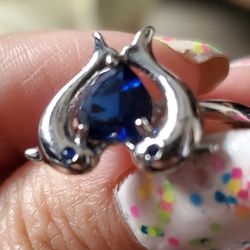 Dolphin Ring 925 Silver Size 8