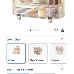 Brand New DASITON Makeup Organizer - Clear, 1 Tray + 1 Drawer