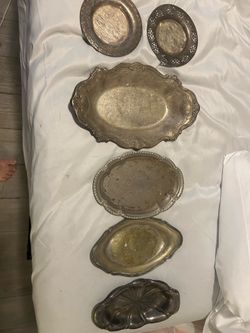 Set of six vintage silver plated trays