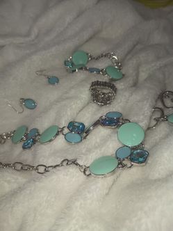 necklace 2 sets of earrings bracelet and ring