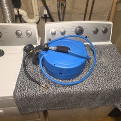 TUTUMA Spring Driven Retractable Air Hose Reel 50ft - Wall Mount Swivel, 300PSI