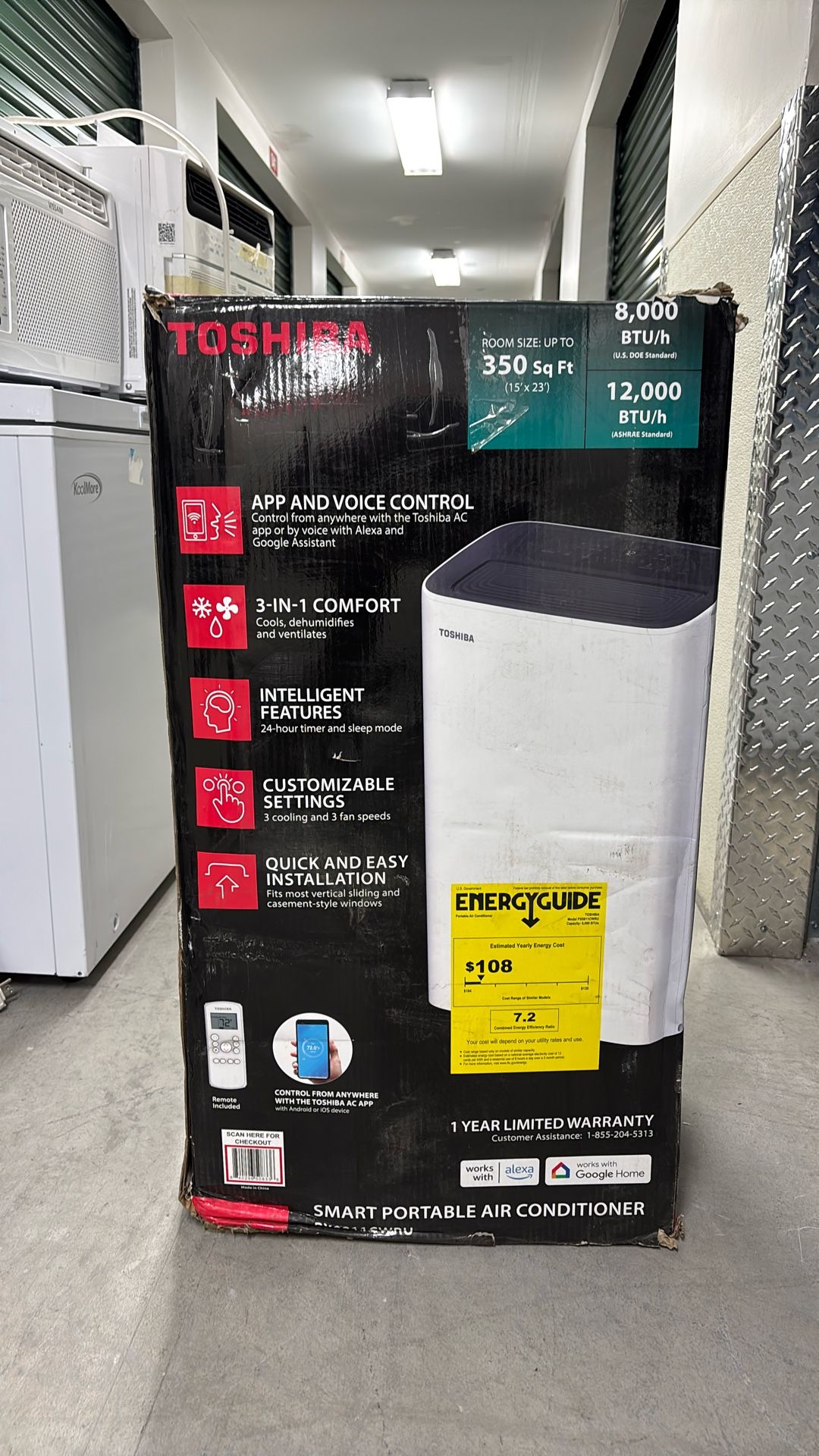 Toshiba Portable Air Conditioner 350sq Ft /8,000 Btu