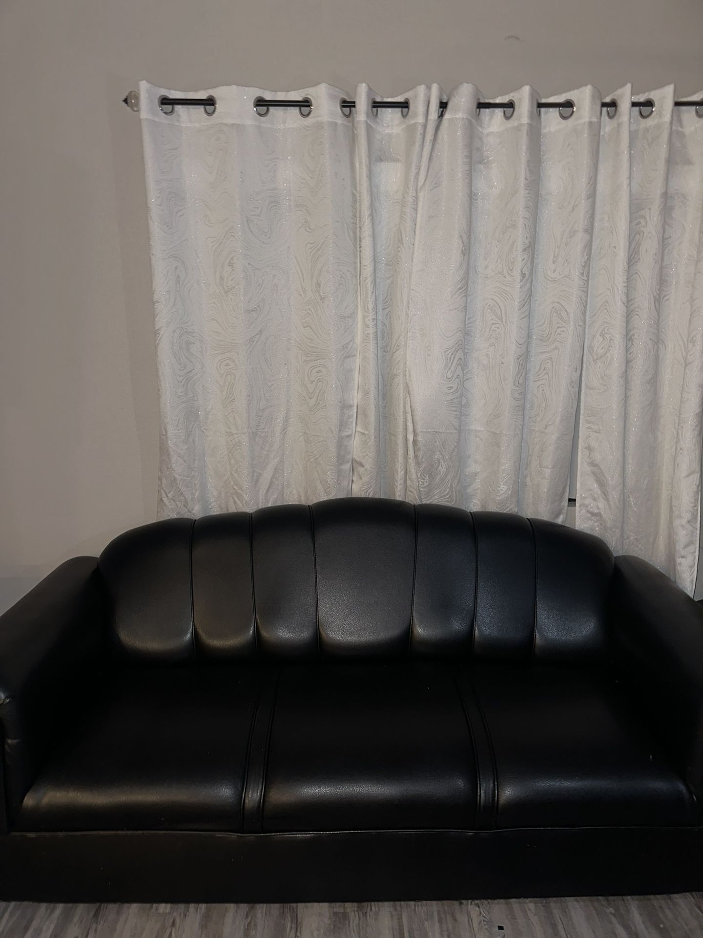 Black leather couch