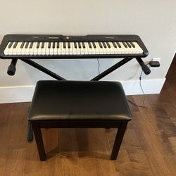 Casiotone CT-S200, Amazon Basics Stand, Yamaha Bench