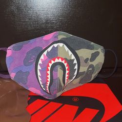 BAPE Half Camo Shark Mask Purple/Green