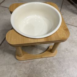 Pet Bowls Ceramics with bamboo stands