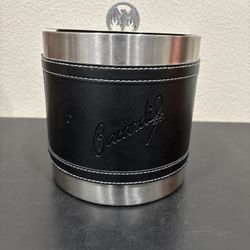 Bacardi Rum Leather Stitched Ice Bucket Bar Decor