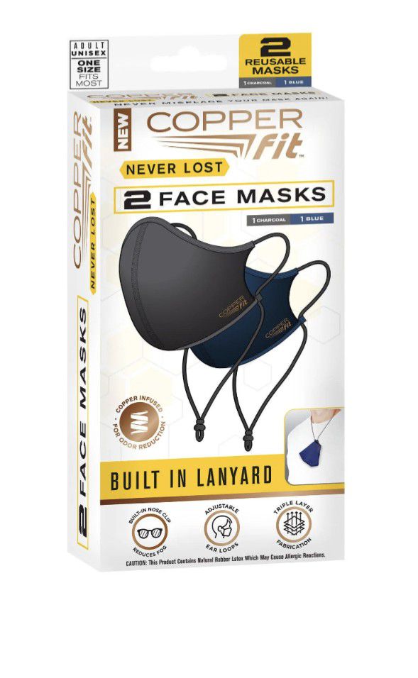 Copper Fit Face Mask 2 Pack (New)