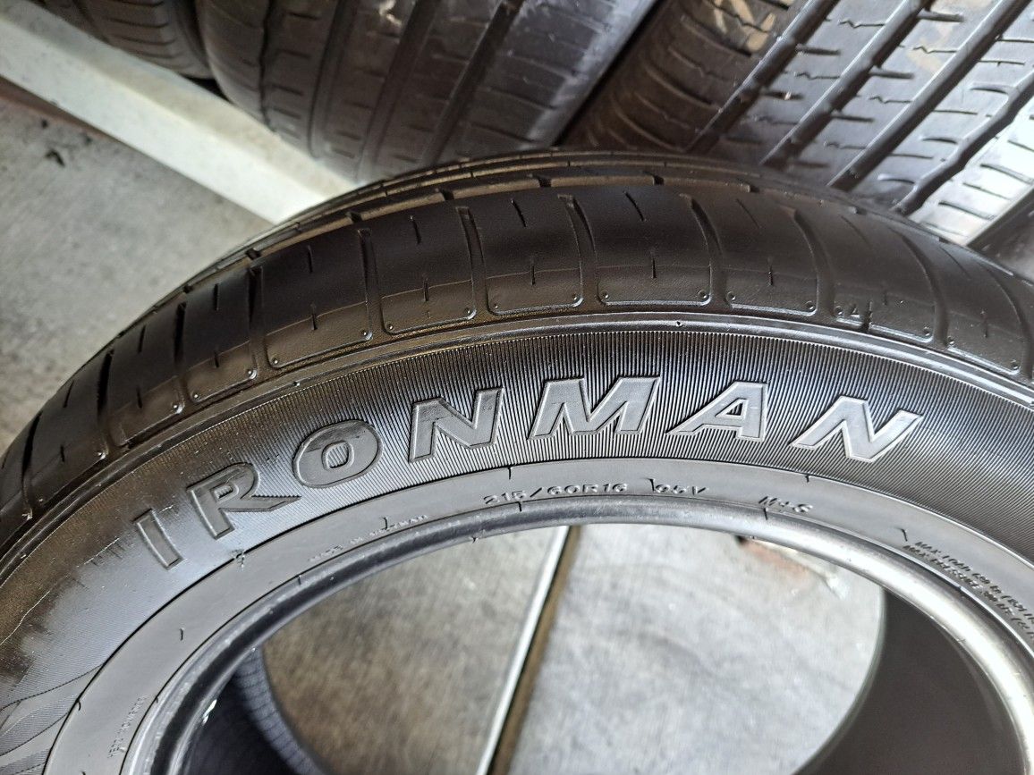 2 USED TIRES 215 60 16 IRONMAN w/80 Thread Life Both Installed And Balanced 100 (50 each) SD