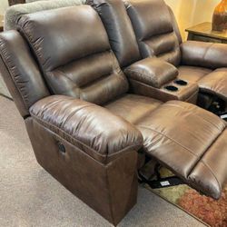 Fossil Stoneland Reclining Loveseat With Console | 39$ Down Payment @ Fast Delivery 🚚