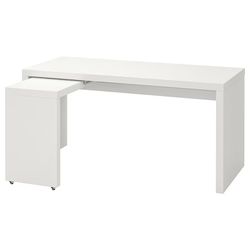 White Malm L-Shape Corner Desk (2 Available)