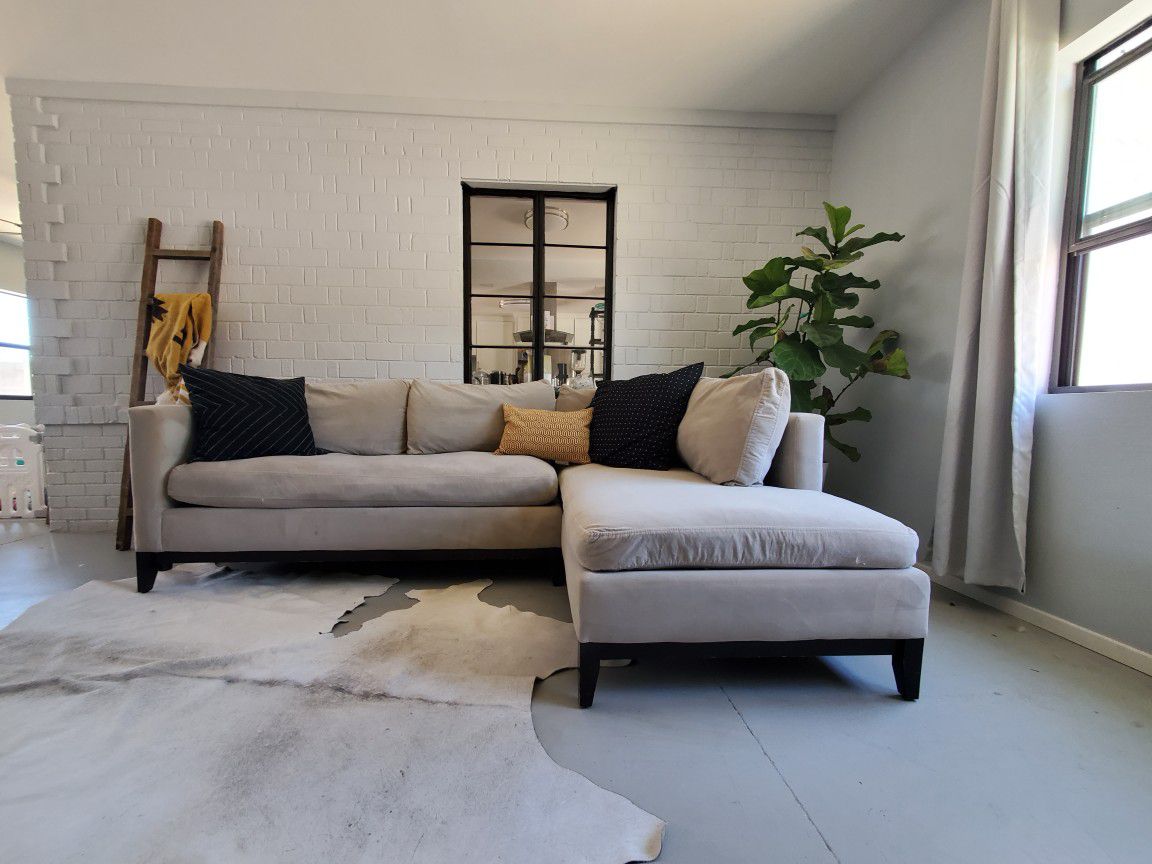 West elm gray sectional (couch)
