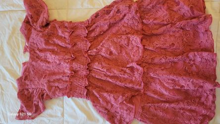 Dusty Rose Lace Ruffle Girl's Dress
