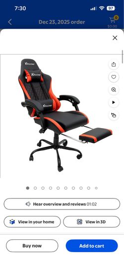X Rocker Apex PC Gaming Chair with Massage Function and Footrest, Red